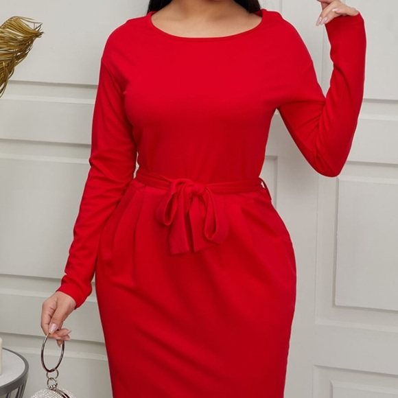 Beautiful Waist Cinching Red Knee Length Dress S&M | Color: Red | Size: S | Kclosetboutique's Closet Beautiful Waist Cinching Red Knee Length Dress S&M | Color: Red | Size: S | Kclosetboutique's Closet